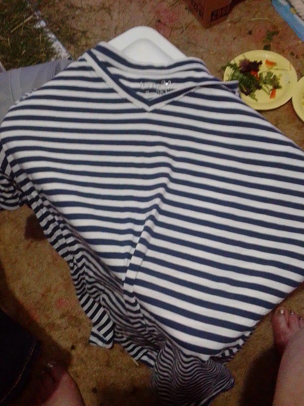 Terra &Sky Blue And White Striped Shirt 