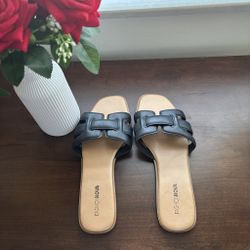Sandals Fashion Nova Black H-Strap Slide Sandals 👡