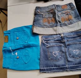 Women's girls clothes jeans overalls skirts dress kids furniture