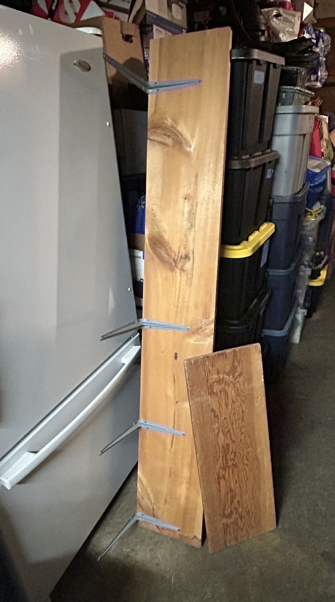 Two 6-Foot Wooden Shelves
