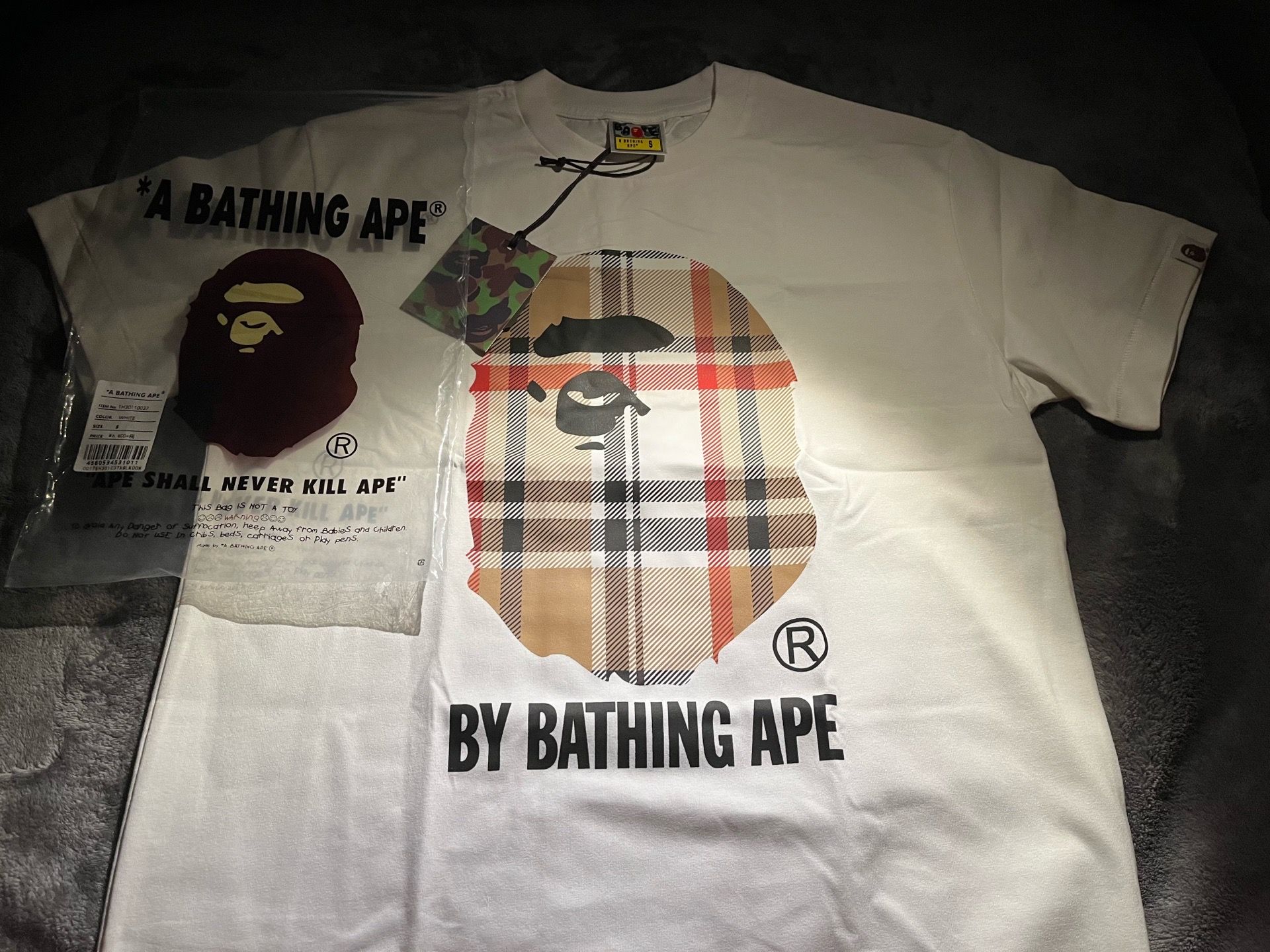 A Bathing Ape BAPE x Burberry Graphic Print T-Shirt Size S
