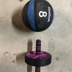 Workout Equipment (8lb Ball & Roller)