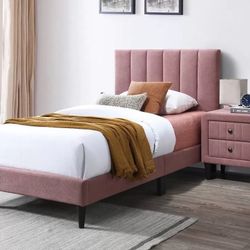 Pink And Gray Twin Size Bed Frame 