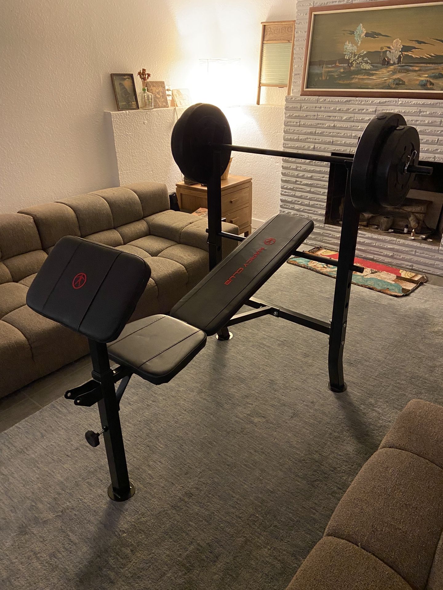 Marcy club weight bench with weights sales