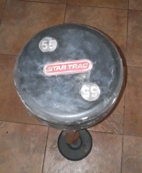 55lb STAR TRAC EZ Curling Rubber Bumper Barbell Weights