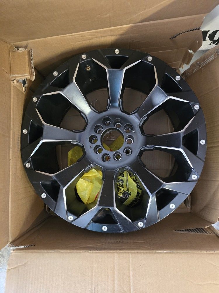 Set Of 5 Fuel Assault 20x10 Gloss Black Milled Wheels