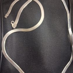 Soild 925 Herring Bone Necklace 