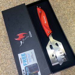 Kona Tailgater BBQ Multi Grill Tool - Removable Spatula, Fork & Tongs