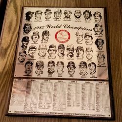 VINTAGE 1982 WORLD SERIES PLAQUE