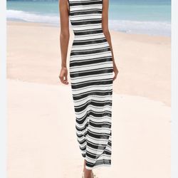 Green  And White Bikini Cover  Size Large New 