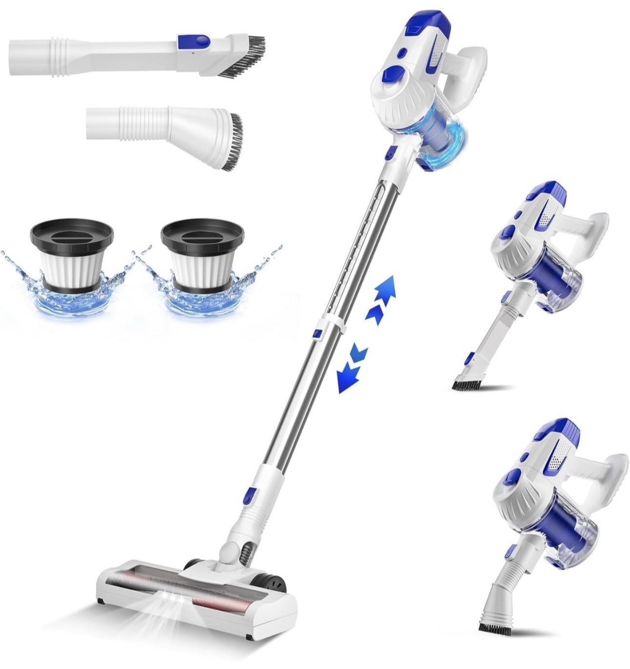 FKZ Cordless Vacuum Cleaner 6-in-1, Cordless Stick Vacuum Cleaner, 22Kpa Powerful Stick Vacuum with 45Mins Runtime, Removable Battery, Vacuum Cleaners