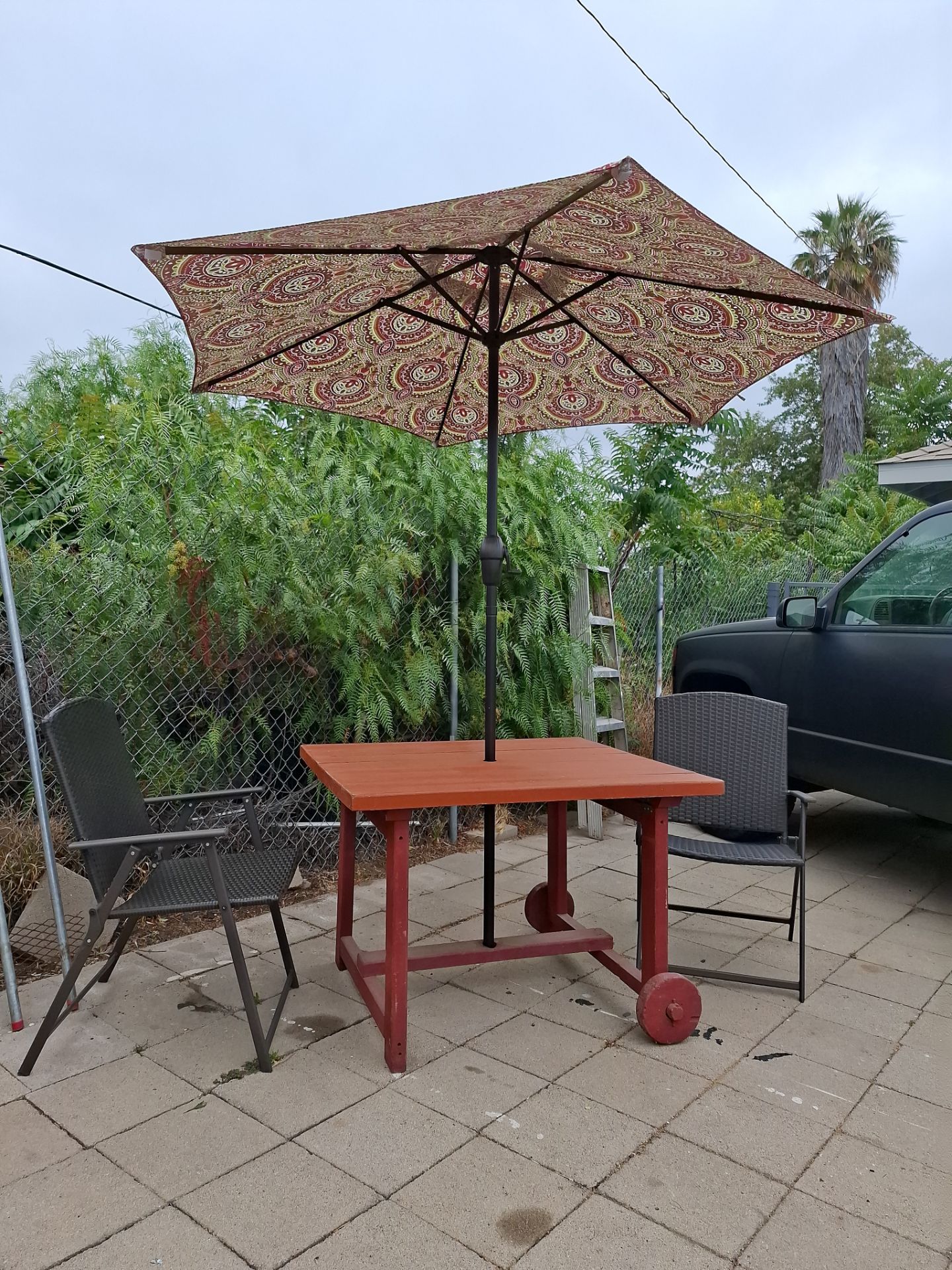 Old school patio table.