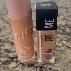 Elf Halo Glow Liquid Filter And Maybelline Fit Me Dewy Smooth Foundation With SPF
