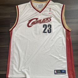 Vintage Reebok NBA Cleveland Cavaliers White Jersey LeBron James #23 Men’s 3XL