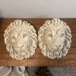 Two Lion House Wall Sculptures