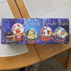 Christmas snow globe train