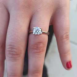 1 Carat VVS1 Moissanite Ring Silver 925 