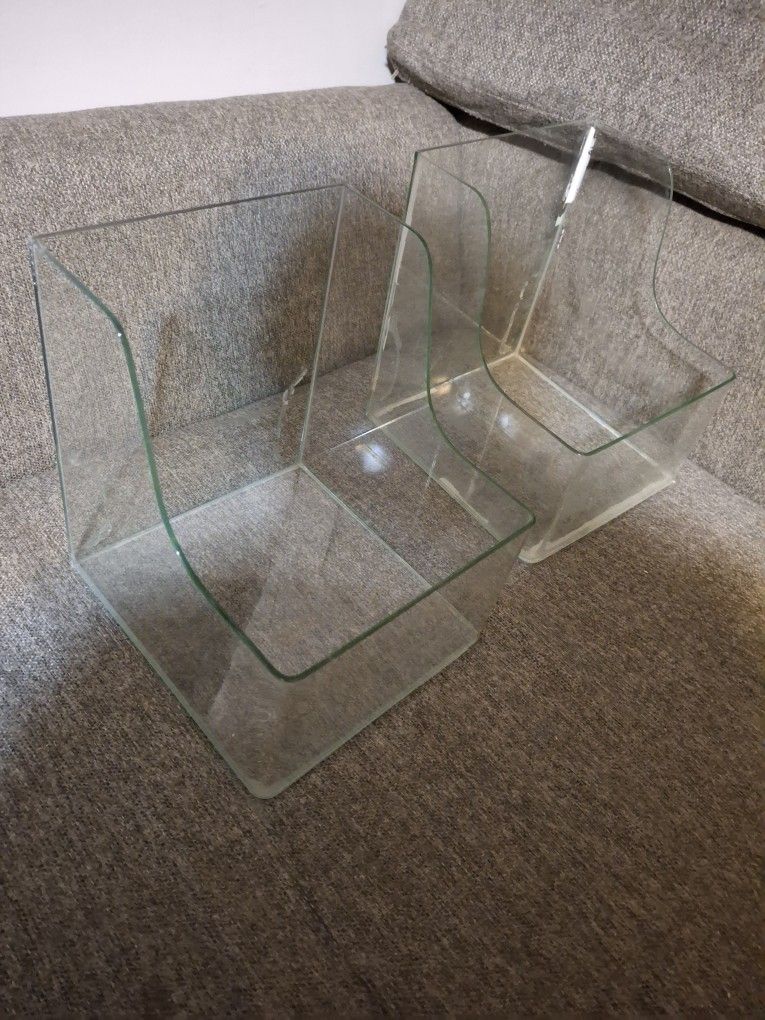 $220 - 2 Rare Curved Glass