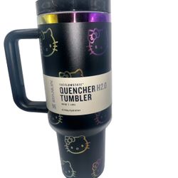 Black Iridescent Hello Kitty Stanley Tumbler 40 Oz 
