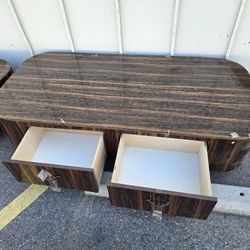 2 - 5ft Rolling Coffee Table W/ 4 Drawers