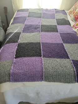 Hand knitted by me blaket