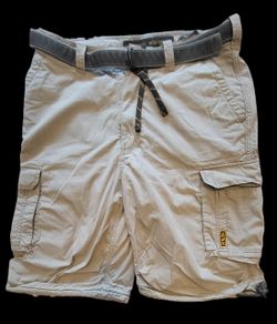 VINTAGE 2000's Abercrombie & Fitch Tact Paratrooper Cargo Shorts Khaki Tan   MEN'S SIZE: 34 Waist