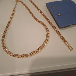 Greek Key Necklace And Braclet