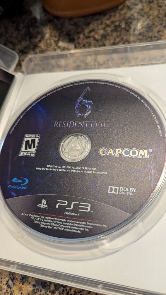 Resident Evil 6, PS3 Blu-ray Disk With Original Case