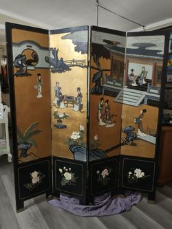 Chinese folding 4 panel screen