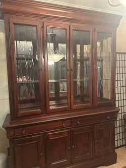 Large China Cabinet / Hutch – Glass Doors – Priced for Quick Sale