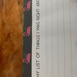 Flamingo Birds Writing Pad 8.5 By 11.5 Inch W/Saying My List Of Things I Was Right About, 8.5 By 11 Inches Large Pad W/ Lines