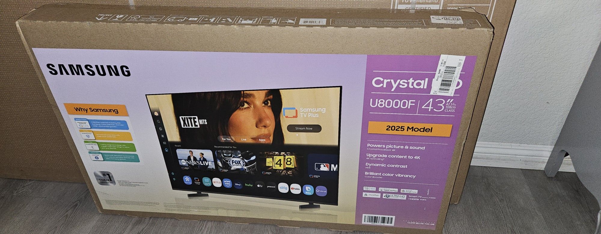Samsung 43" TV 4K CRYSTAL UHD U8000F 2025