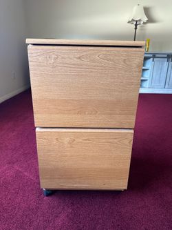 2 Drawer Wood Filing Cabinet