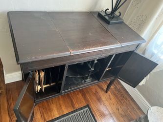 Antique Edison Disc player with discs