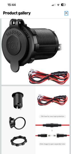 Cigarette Lighter Socket Car Marine Motorcycle ATV RV Lighter Socket Power Outlet