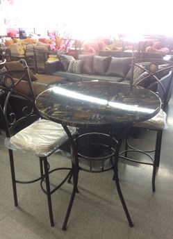 3 piece height table with bar stool