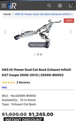 G37 HKS catback exhaust