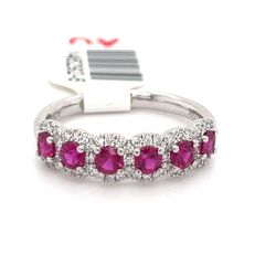 14k White Gold Ring Natural Ruby .3ctw Size 7 146292 6