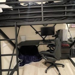 Wally Full Size Loft Bed Black Metal 
