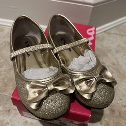 Girls Gold Mary Jane Dress Shoes 