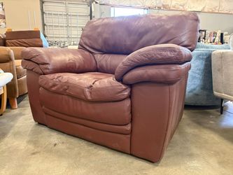 DE CORO Extra Large Terra Cotta Leather Accent Chair
