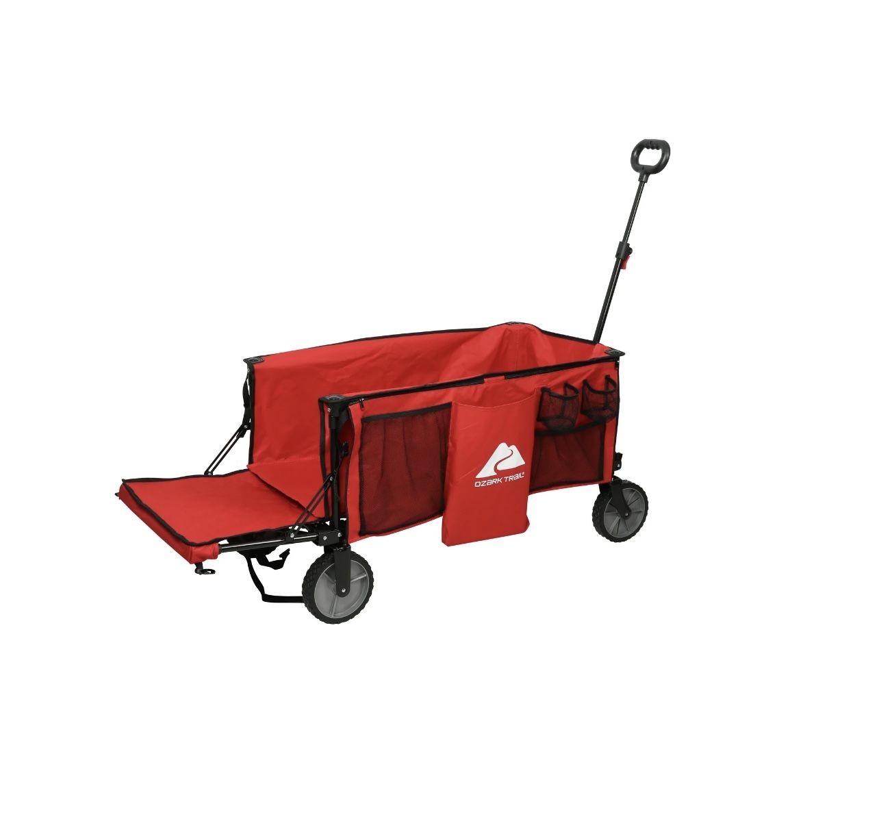 New Ozark Trail Camping Utility Wagon with Tailgate & Extension Handle, Red, Polyester, 21.6" Height