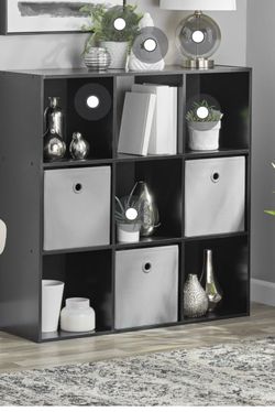 Mainstays 9 Cube Storage Organizer, Black