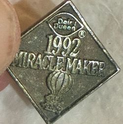 RARE vintage 1992 Dairy Queen Miracle Maker enamel lapel pin