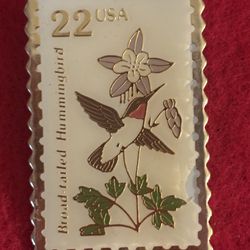 Postage Stamp Brooch
