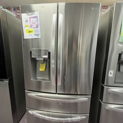 Refrigerator-LG Open Box Fridge 4 Door With 1 Year Warranty Delivery Service 