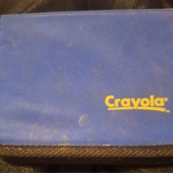 Vintage Crayola Crayons/Markers Case With Zipper Pocket & Closer 