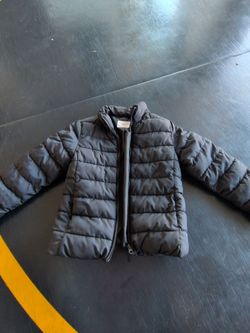 Kids Black Puffer Jacket with Zipper
