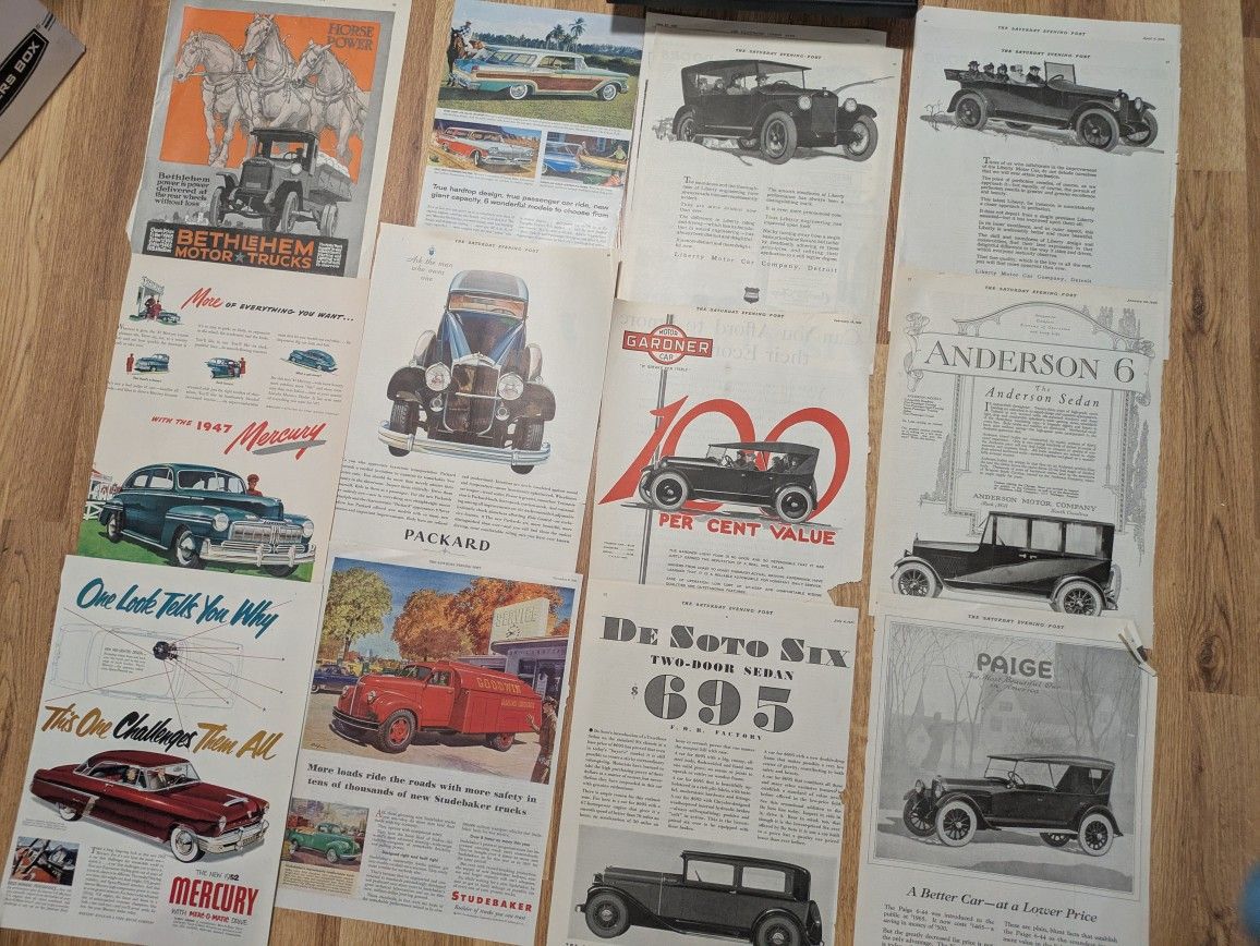 Over 700+ Vintage Magazine Collectible Vehicle Pages! Some with Frames! WORTH LOT MORE!