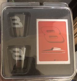 Shot glass & play cards gift set in a collectibles tin